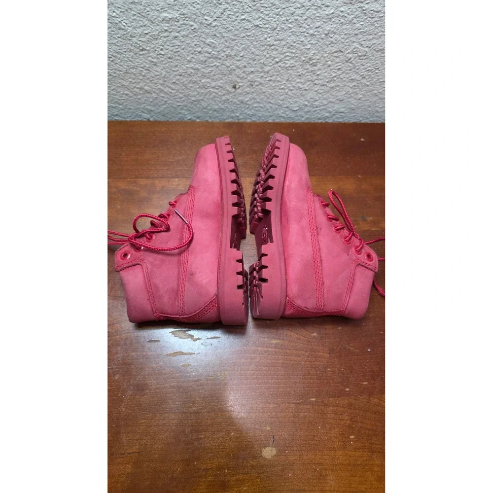 Timberland 6 Inch Premium Waterproof Boots Toddler Size 10 Red A626K Nubuck